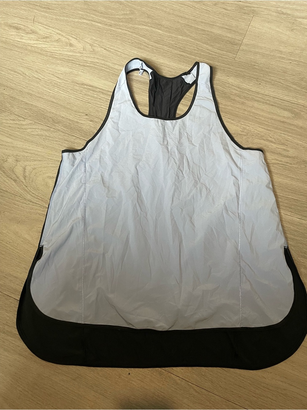 lululemon athletica White and Black Racerback Tunic Tank